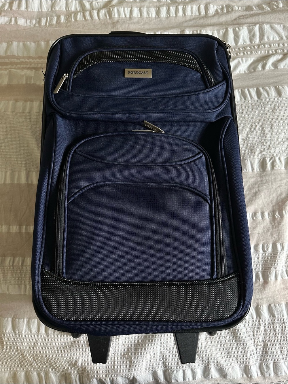 Forecast Blue Rolling Carry-On Travel Bag Suitcase